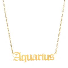 Custom Wholesale Personalize  Gold Silver Stainless Steel Horoscope Zodiac Sign Pendant Necklace Women