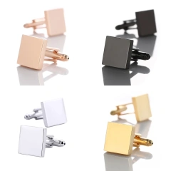 Blank Stainless Steel Cufflinks Gold Custom Cufflinks With Box Cufflinks For Men Luxury