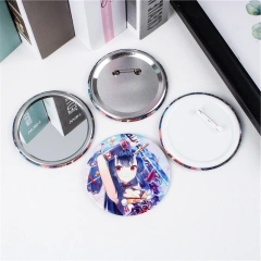 DIY Heart Star Button Badge Custom Tin Cartoon Anime Button Pin Badge Logo Round Square Shape Tinplate Badge School