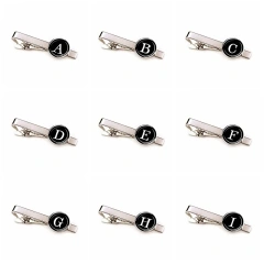 Custom Personality Men Tie Stainless Steel Simple Letter Clip On Tie Jewelry Fashion Accessories Gentleman Silver Tie Clip Gift