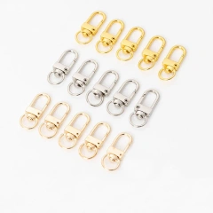 Wholesale Snap Hook Metal Keychain Split Key Ring With Chain DIY Bag Buckle Accessories Dog Clips D Keyrings