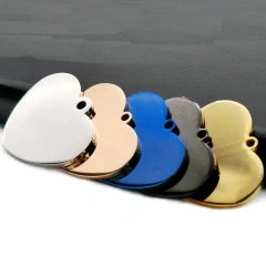 Custom Stainless Steel Pet ID Cat Tag Name Dog Collar Tag Heart Name Phone Double Side Anti-Lost Pet Plate Keychain Keyring