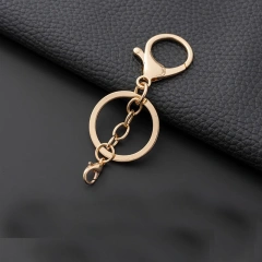 30MM Metal Keychain Hang 8 Letter Rotating Buckle Split Key Ring With Chain DIY Accessories Key Chain Lobster Clasp Keyrings