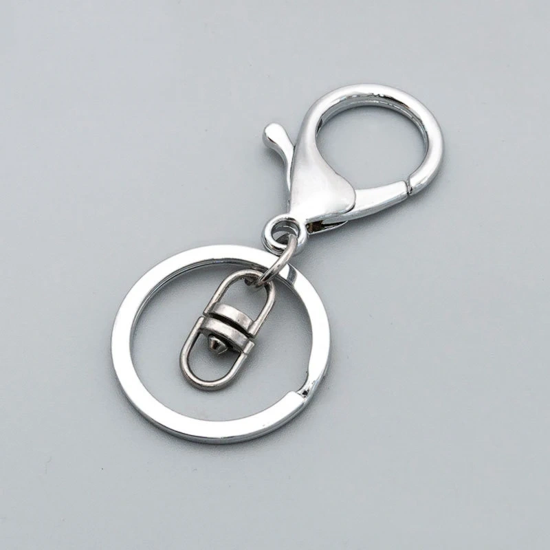 30MM Metal Keychain Wholesale Customized Split Key Ring With Chain DIY Accessories 308 Lobster Clasp Keyrings