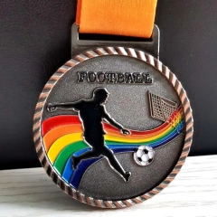 Professional Casting Award Sport Make Metal Medal With Ribbon Custom Basketball Football Gold Medals