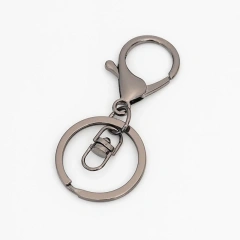 30MM Metal Keychain Wholesale Customized Split Key Ring With Chain DIY Accessories 308 Lobster Clasp Keyrings