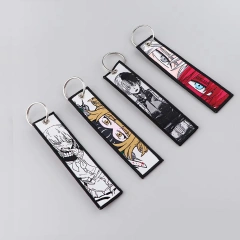 Custom Embroidery Keychain Anime Embroidered Key Chain Personalized Keychain Double Sided Embroidery Label Anime Logo Namel Tag