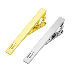 Wholesale Tie Clips Custom Logo Stainless Steel Gold Blank Cuff Links & Tie Tlips Men Pins Tie Bars