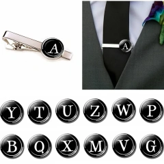 Custom Personality Men Tie Stainless Steel Simple Letter Clip On Tie Jewelry Fashion Accessories Gentleman Silver Tie Clip Gift