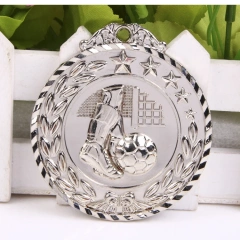 New Design Football Medal School Metal Miraculous Soccer Medal Ribbon Gold Silver Bronze Motion Custom Sports Medal