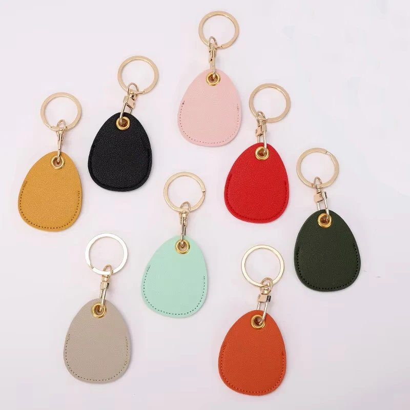 Factory Custom Wholesale Leather Car Logo Engraved PU Leather Keychain Keychain Keyring Key Ring