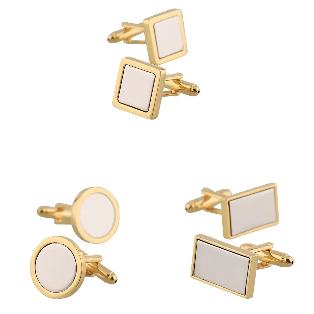 Wholesale Personalized Cufflinks And Tie Clip Chain Cufflinks Gold Blank Luxury Cufflinks For Men