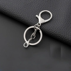 30MM Metal Keychain Hang 8 Letter Rotating Buckle Split Key Ring With Chain DIY Accessories Key Chain Lobster Clasp Keyrings