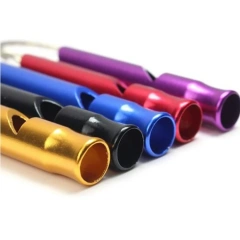 Aluminium Alloy Emergency Camping Hiking Outdoor Sport Tools Aid Whistle Key Chain