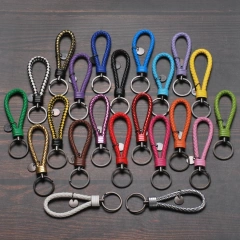 Custom Logo Gun Car Braided Woven Rope Promotion Gifts  Key Chain Leather