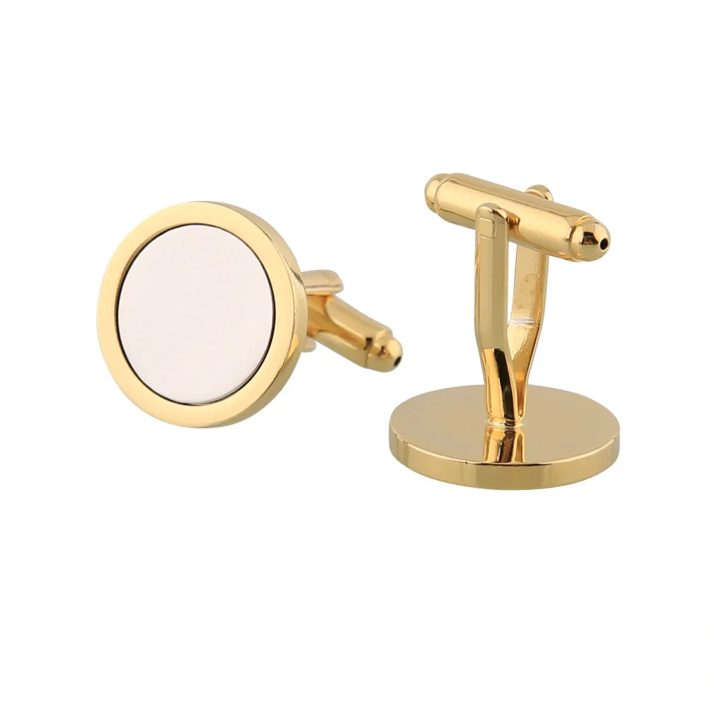Wholesale Personalized Cufflinks And Tie Clip Chain Cufflinks Gold Blank Luxury Cufflinks For Men