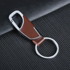 Promotional Leather Keychain Hardware PU Leather Metal Waist Hanging Key Chain Custom Key Ring jewelry Anime Car Keychain Logo