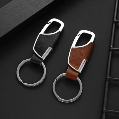 Promotional Leather Keychain Hardware PU Leather Metal Waist Hanging Key Chain Custom Key Ring jewelry Anime Car Keychain Logo