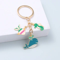 Personalized Cute Anime Enamel Keychain Metal KeyChains Animal Cat Kawaii Stainless Steel Logo Gold Enamel Keychain Custom