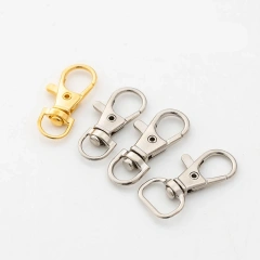 Metal Keychain Snap Hook Split Key Ring With Chain DIY Accessories Key Chain Fish Zinc Alloy Bag Nose Buckle Keyrings
