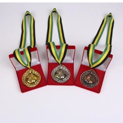 New Design Football Medal School Metal Miraculous Soccer Medal Ribbon Gold Silver Bronze Motion Custom Sports Medal