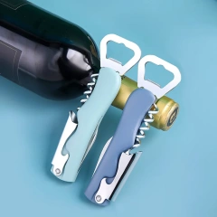 Promotion Wine Bottle Opener Key Ring Multifunction Beer Bottle Opener Leather Stainless Steel Bottle Opener