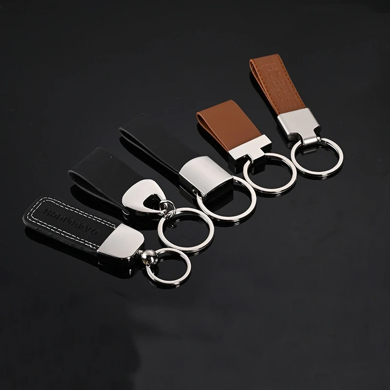 Custom Key Ring jewelry Anime Car Keychain Logo Promotional Leather Keychain Hardware PU Leather Metal Waist Hanging Key Chain