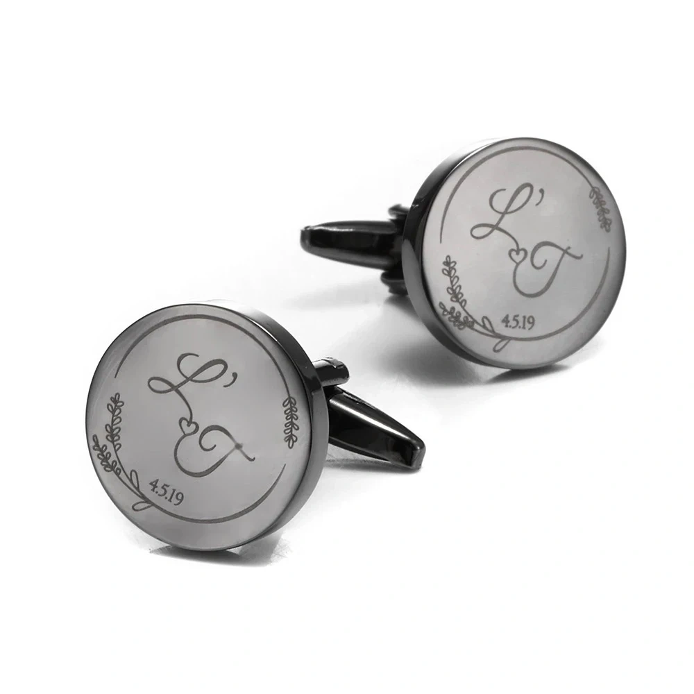 Customised Logo Suit Shirt Enamel Blank Metal Cuff link For Wedding Promotional Gift Stainless Steel CuffLinks Men For Gym