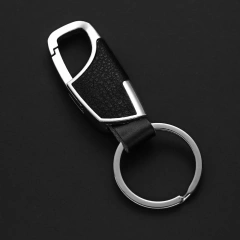 Promotional Leather Keychain Hardware PU Leather Metal Waist Hanging Key Chain Custom Key Ring jewelry Anime Car Keychain Logo
