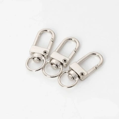 Wholesale Snap Hook Metal Keychain Split Key Ring With Chain DIY Bag Buckle Accessories Dog Clips D Keyrings