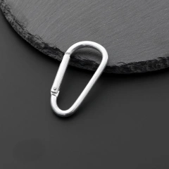 Flat D-Ring Wholesale OEM Engraved Custom Logo Aluminum Metal Steel Keychain Hook Karabiner Carabine