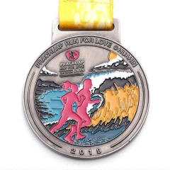 2021 New Trend 3D Sports Blank Fashion Custom Wholesale Design Running Award Race Cheap Zinc Alloy 5k Medal Manufacturer