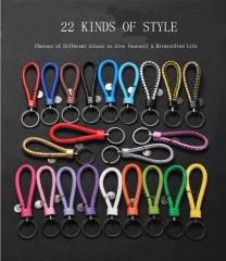 Custom Logo Gun Car Braided Woven Rope Promotion Gifts  Key Chain Leather