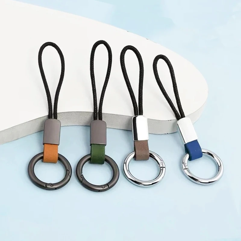 Promotional Diy PU Leather Keychain For Toys Garment Bags Accessories PVC Rubber Key Ring Wholesale Car Key Chain  Key Ring