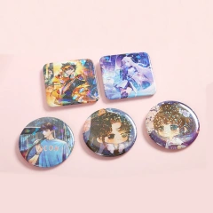 Custom 32mm 58mm Cartoon Anime Button Pin Badge Maker Blank Square Magnetic Metal Tin Badge Plastic Diy Tinplate Badge Supplies