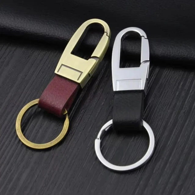 Stainless Steel Keychain Car Logo Customized Promotional PU Leather Keychain Sublimation Metal Key Chain Leather Keyring