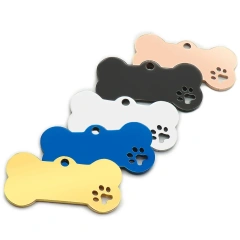 Custom Engraved Air Dog Holder Aluminum ID Tag Cat Face Shape Print Pet Name Plate Puppy Label Phone No.