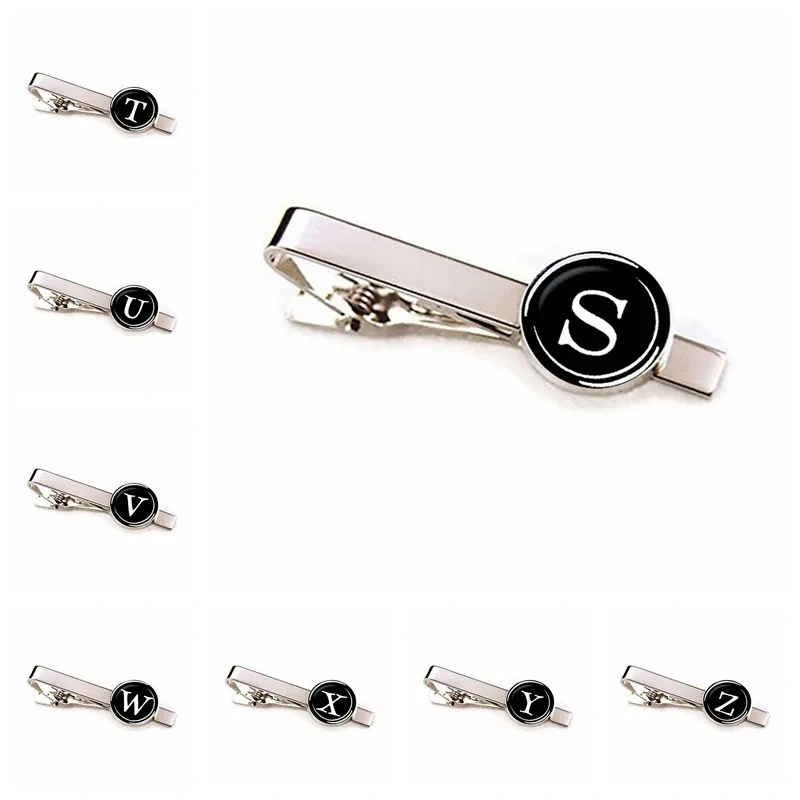 Custom Personality Men Tie Stainless Steel Simple Letter Clip On Tie Jewelry Fashion Accessories Gentleman Silver Tie Clip Gift