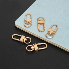 Wholesale Snap Hook Metal Keychain Split Key Ring With Chain DIY Bag Buckle Accessories Dog Clips D Keyrings