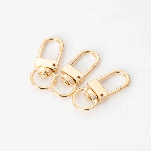 Wholesale Snap Hook Metal Keychain Split Key Ring With Chain DIY Bag Buckle Accessories Dog Clips D Keyrings