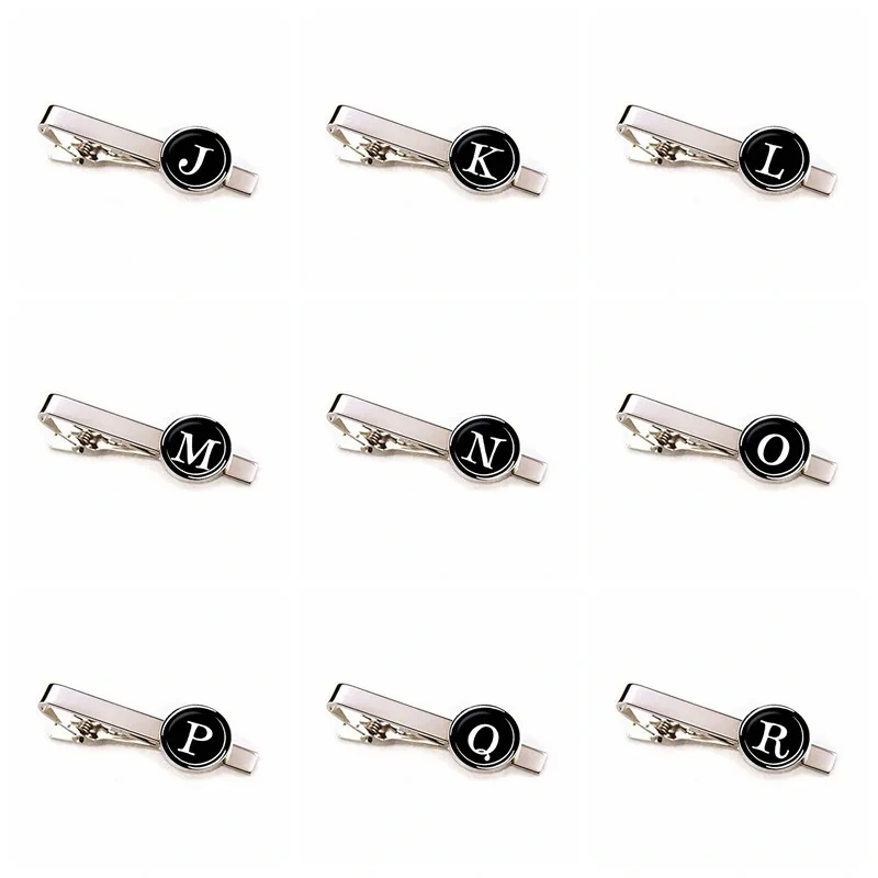 Custom Personality Men Tie Stainless Steel Simple Letter Clip On Tie Jewelry Fashion Accessories Gentleman Silver Tie Clip Gift