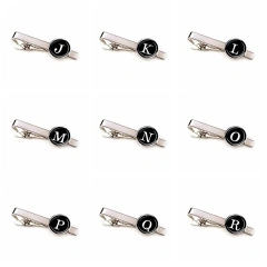 Custom Personality Men Tie Stainless Steel Simple Letter Clip On Tie Jewelry Fashion Accessories Gentleman Silver Tie Clip Gift