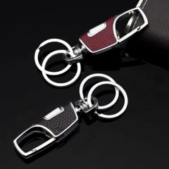 Stainless Steel Keychain Car Logo Customized Promotional PU Leather Keychain Sublimation Metal Key Chain Leather Keyring