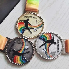 Professional Casting Award Sport Make Metal Medal With Ribbon Custom Basketball Football Gold Medals