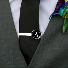 Custom Personality Men Tie Stainless Steel Simple Letter Clip On Tie Jewelry Fashion Accessories Gentleman Silver Tie Clip Gift