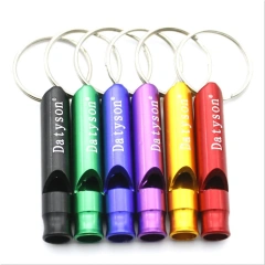 Aluminium Alloy Emergency Camping Hiking Outdoor Sport Tools Aid Whistle Key Chain