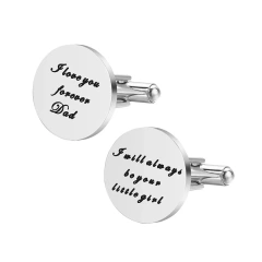 Custom Logo Stainless Steel Blank Round Cufflinks For Immovable Box Sublimation Mens Cuff Links Business Party Luxury Cufflinks