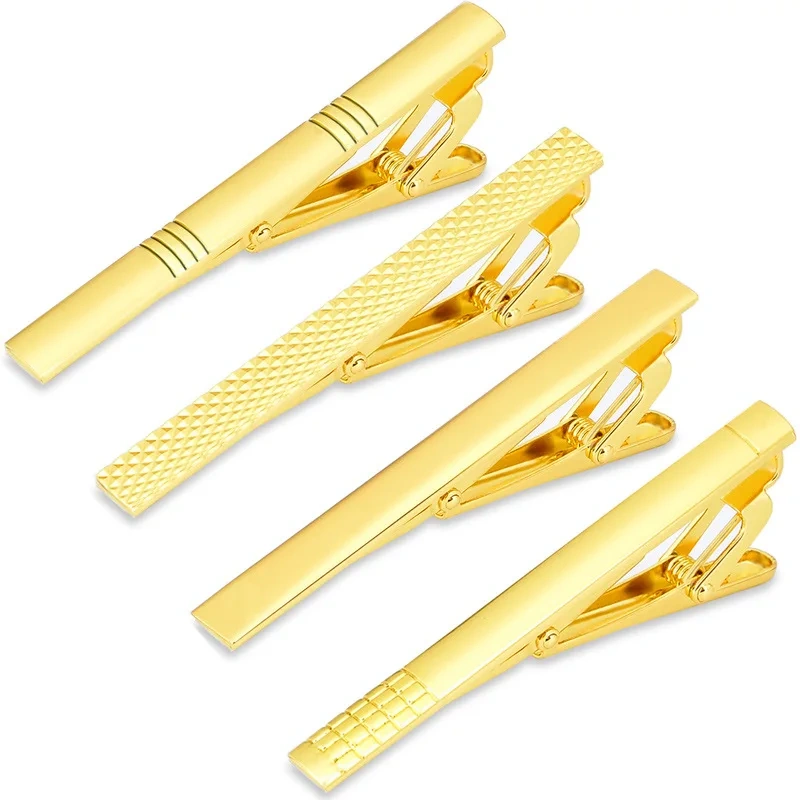 Tie Clips Custom Logo Stainless Steel Tie Bars Pins  Gold Blank Wholesale Cuff Links & Tie Tlips Men