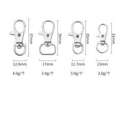 Metal Keychain Snap Hook Split Key Ring With Chain DIY Accessories Key Chain Fish Zinc Alloy Bag Nose Buckle Keyrings