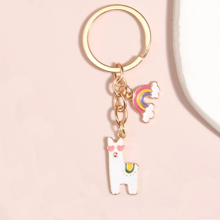 Wholesale Enamel Keychain Key holder Car Metal Design Key Chain Cute Anime Keyring Custom Logo Cartoon Keychain
